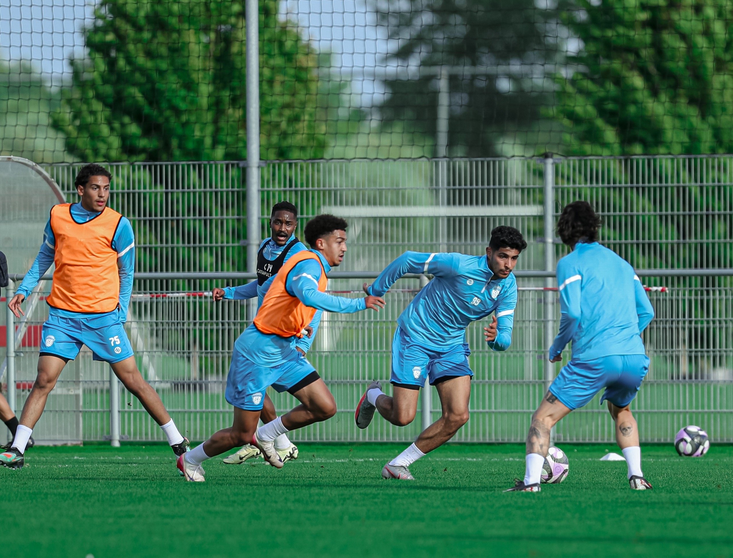 في خامس أيام معسكر الفهود في هولندا، الفريق يجري تمرينه الرئيس استعدادًا لمواجهة أم صلال القطري